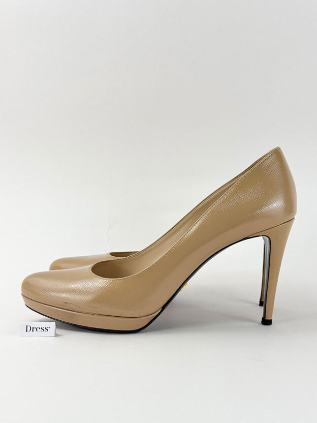 Pre-Owned Prada Beige Patent Leather Pump Size 41.5 (8.5) - Image 3