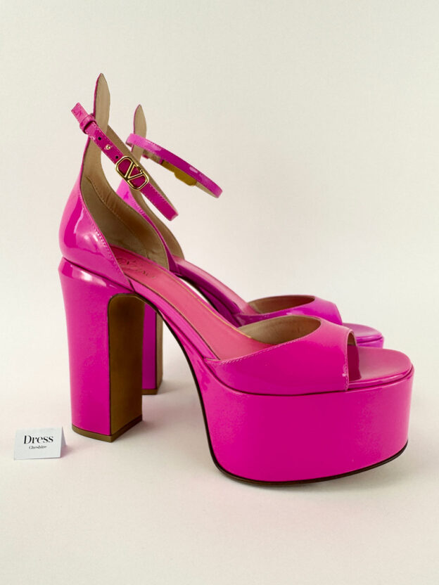 Valentino Garavani Fuchsia Platform Open Toe Heels Size 36 (UK 3)