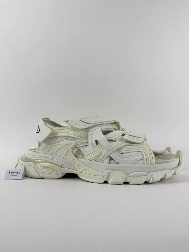 Balenciaga White & Cream Track Sandals Size UK 7