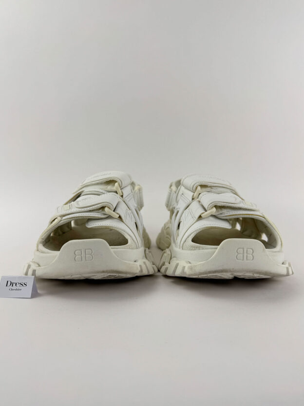 Balenciaga White & Cream Track Sandals Size UK 7 - Image 2