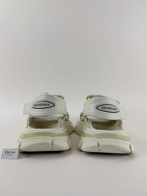 Balenciaga White & Cream Track Sandals Size UK 7 - Image 4
