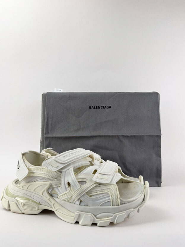 Balenciaga White & Cream Track Sandals Size UK 7 - Image 6