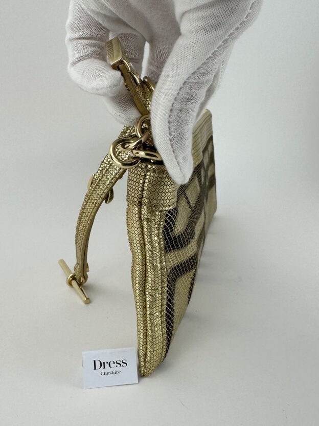 Burberry Pochette Gold Clutch Handbag - Image 4