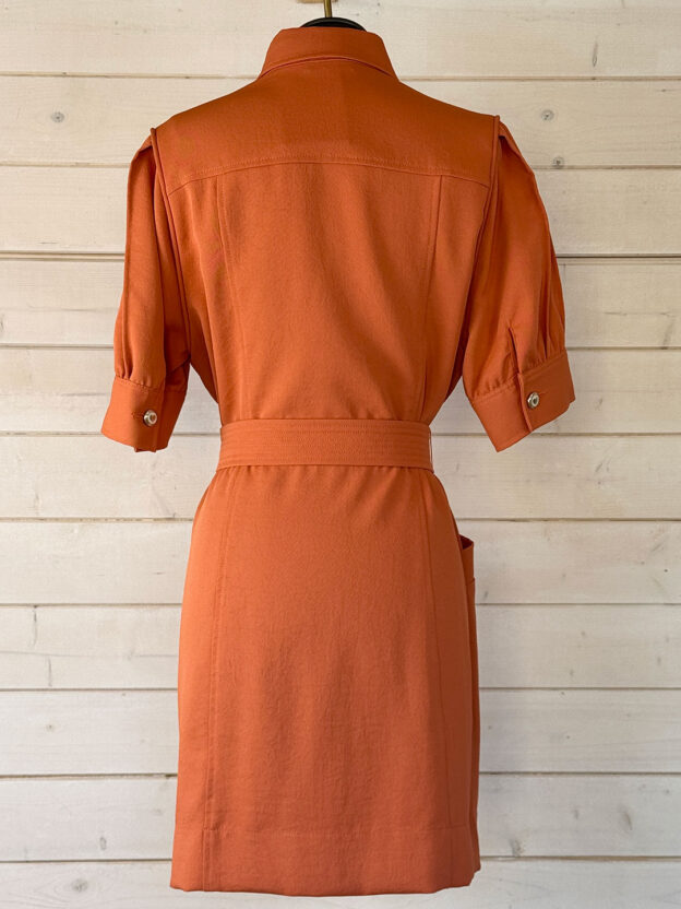 Pre-Owned Sandro Orange Button Up Dress Size 40 (UK 12) - Image 2