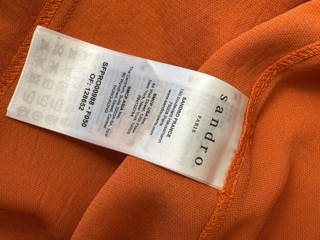 Pre-Owned Sandro Orange Button Up Dress Size 40 (UK 12) - Image 4