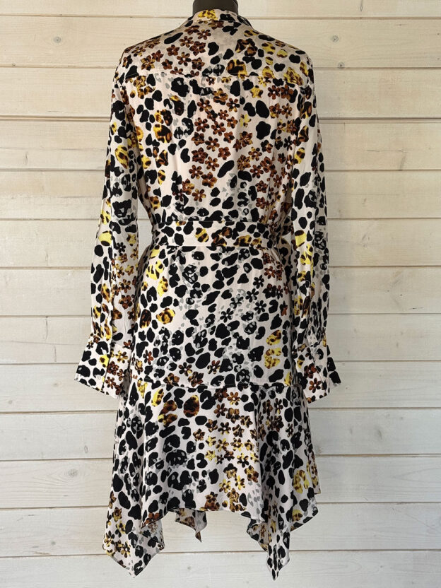 Pre-Owned Reiss Floral Yelllow & Black Dress Size 10 - Image 2