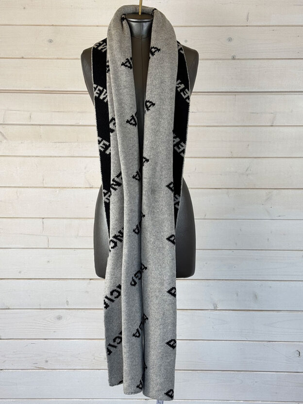 Balenciaga Grey & Black Knit Scarf - Image 2