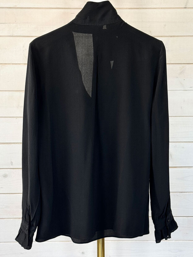 Luisa Cerano Black 100% Silk Blouse Size UK 10 - Image 2