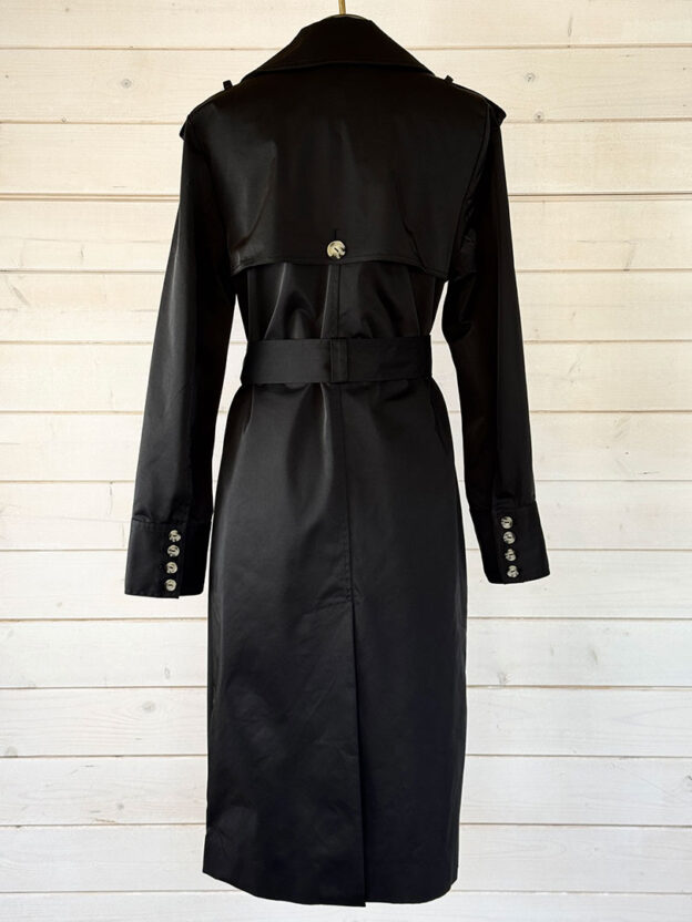Mint Velvet Black Trench Coat Size 8 - Image 3