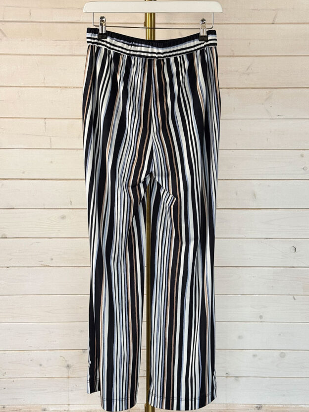 Marc Cain Stripped Navy White & Beige Trousers Size N2 (UK 10) - Image 2