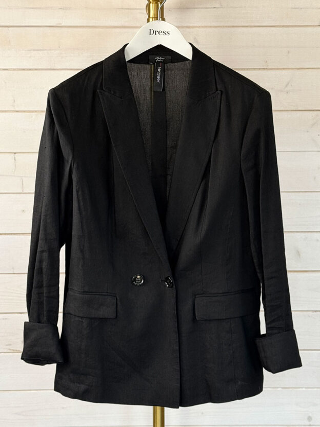 Marc Cain Black Linen Jacket Size N3 (UK 12)