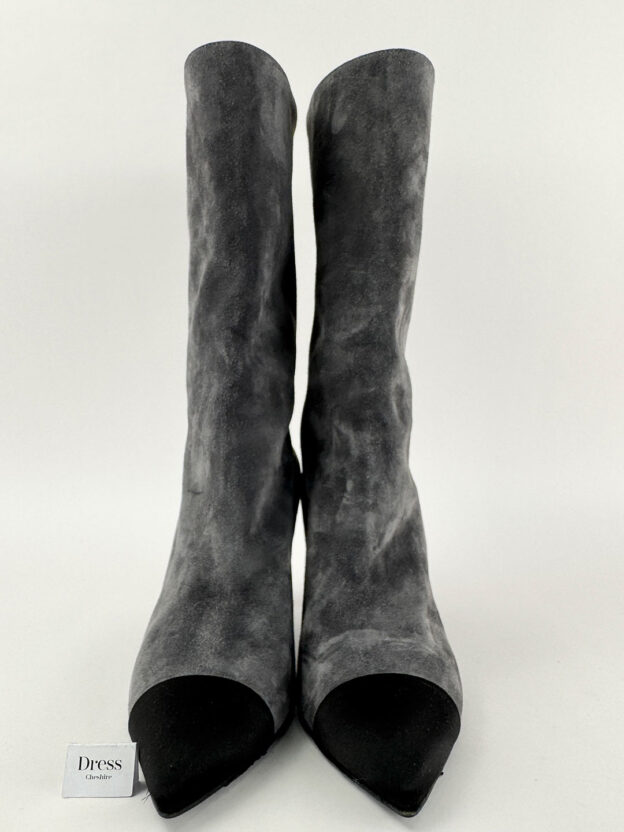 Pre-Owned Chanel Gabrielle Grey Suede Boots Size 37 (UK 4) - Image 3