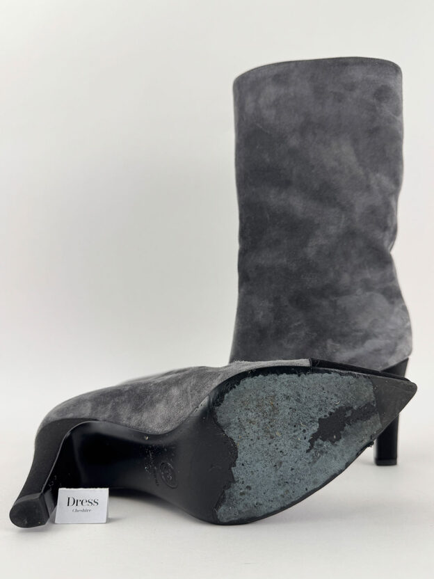 Pre-Owned Chanel Gabrielle Grey Suede Boots Size 37 (UK 4) - Image 7