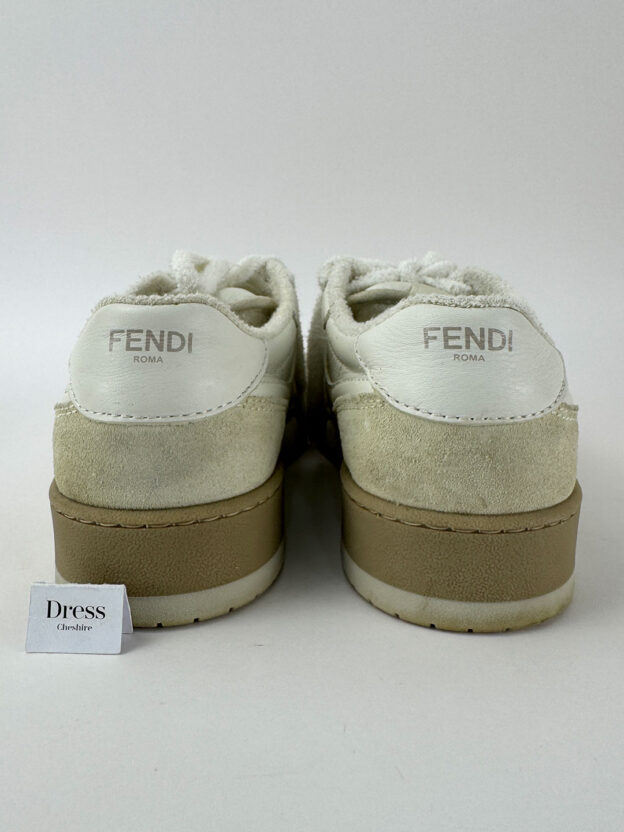 Pre-Owned Fendi Match White Suede Low Top Trainers Size 38 (UK 5) - Image 5