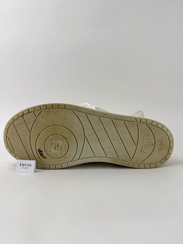 Pre-Owned Fendi Match White Suede Low Top Trainers Size 38 (UK 5) - Image 6