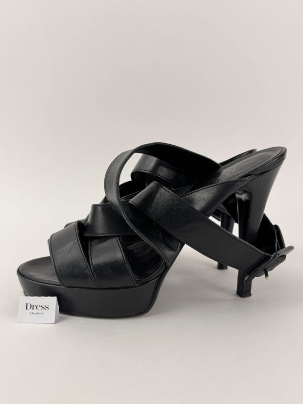Mark Cain Black Strap Heels Size 37 (UK 4) - Image 3