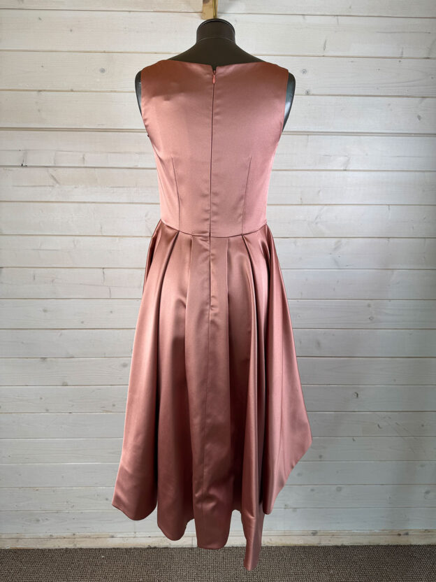Pre-Owned Forever Unique Rose Gold & Red Satin Dress Size UK 8 - Image 2