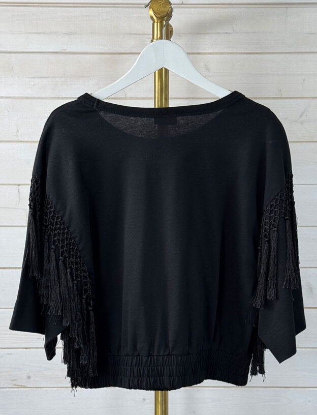 Pre-Owned Dries Van Noten Black Tassel Top Size S - Image 2