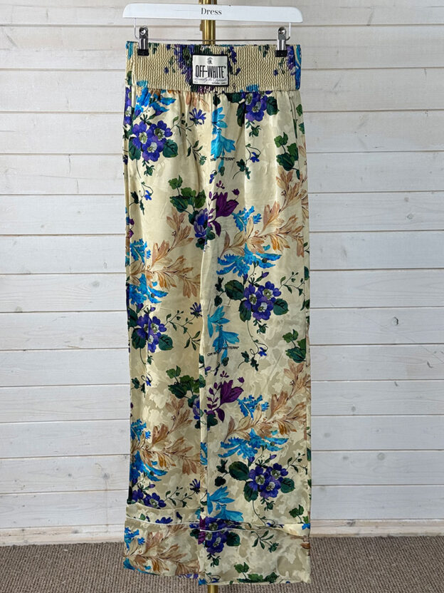 Pre-Owned Off-White Cream Floral Lounge Pants Size IT 40 (UK 8)
