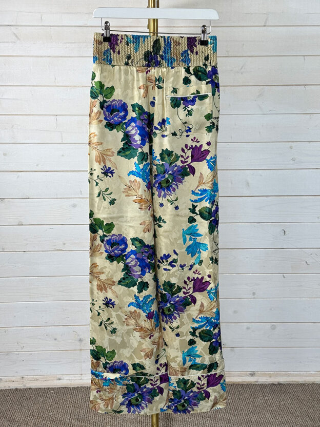 Pre-Owned Off-White Cream Floral Lounge Pants Size IT 40 (UK 8) - Image 2