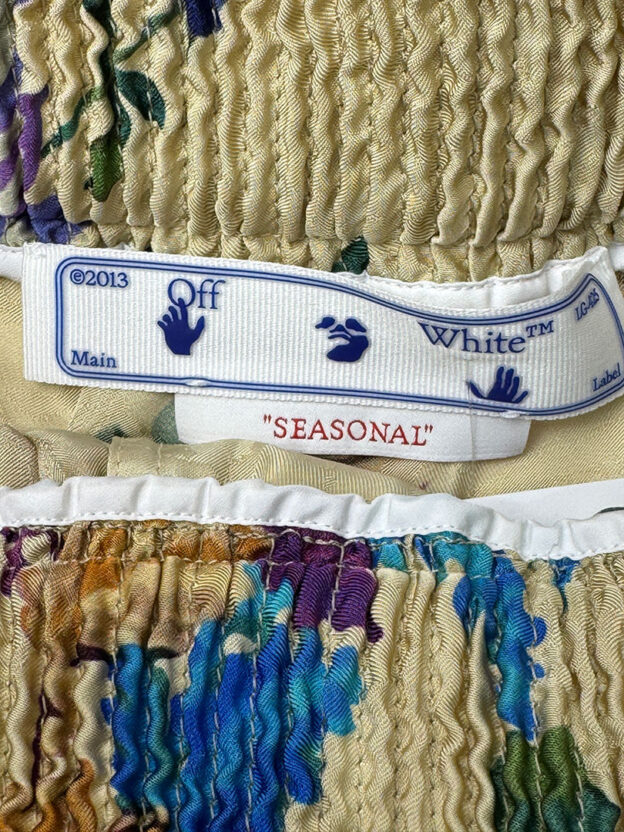 Pre-Owned Off-White Cream Floral Lounge Pants Size IT 40 (UK 8) - Image 4