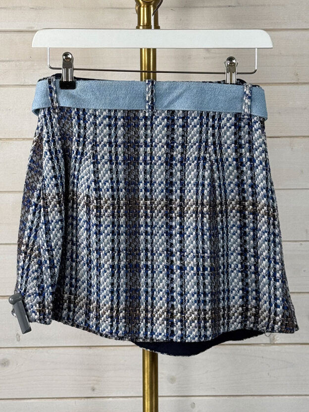 Pre-Owned Zara Blue & Pink Tweed Mini Skirt Size S - Image 2