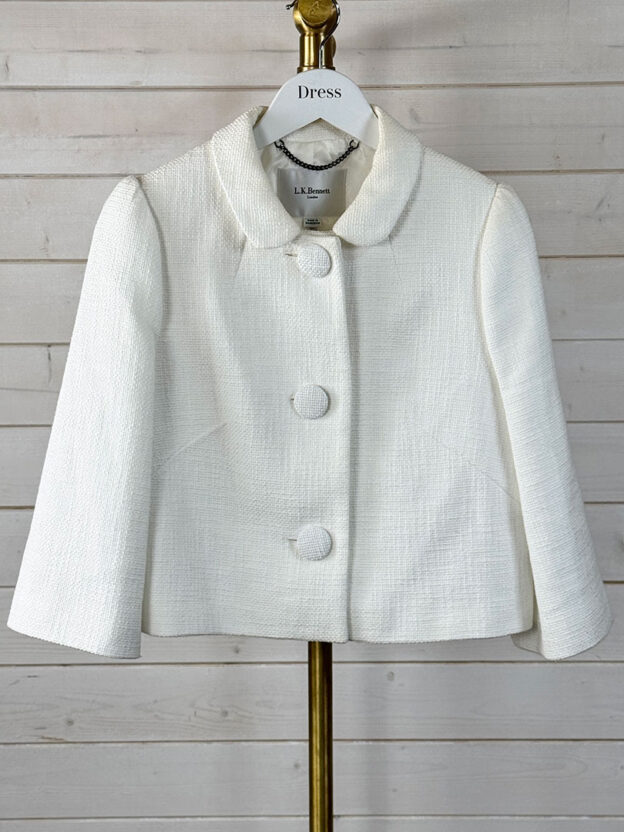 Pre-Owned LK Bennett Cream Cropped Jacket Size UK 6