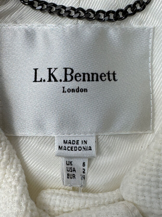 Pre-Owned LK Bennett Cream Cropped Jacket Size UK 6 - Image 3