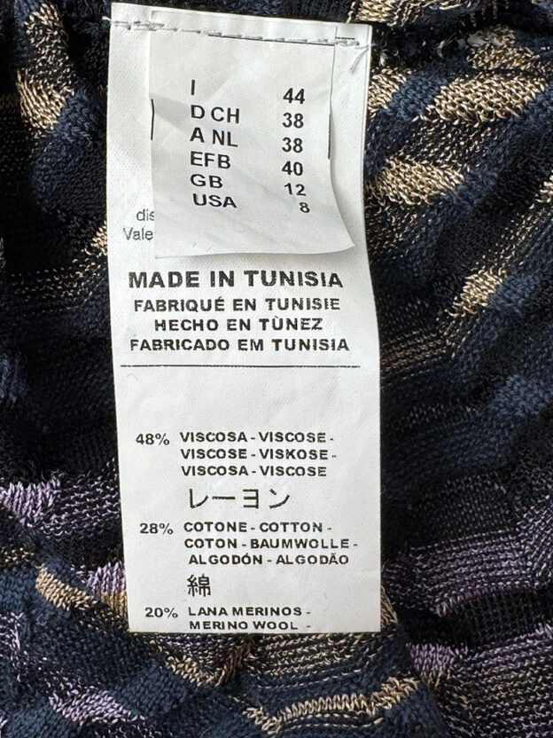 Pre-Owned Missoni Purple, Black & Beige Dress Size UK 12 (Feels Small) - Image 4