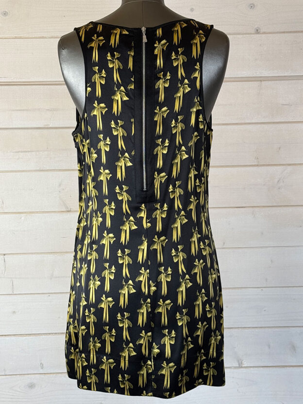 Pre-Owned Ted Baker Black & Gold Bow Dress Size 3 - Image 2