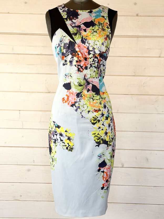 Pre-Owned Karen Millen Multicoloured Floral Dress Size 14
