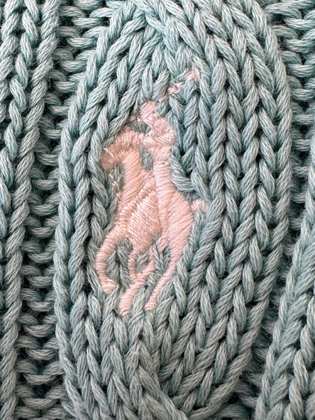 Pre-Owned Ralph Lauren Mint Green Cable Knit Cotton Jumper Size S - Image 4
