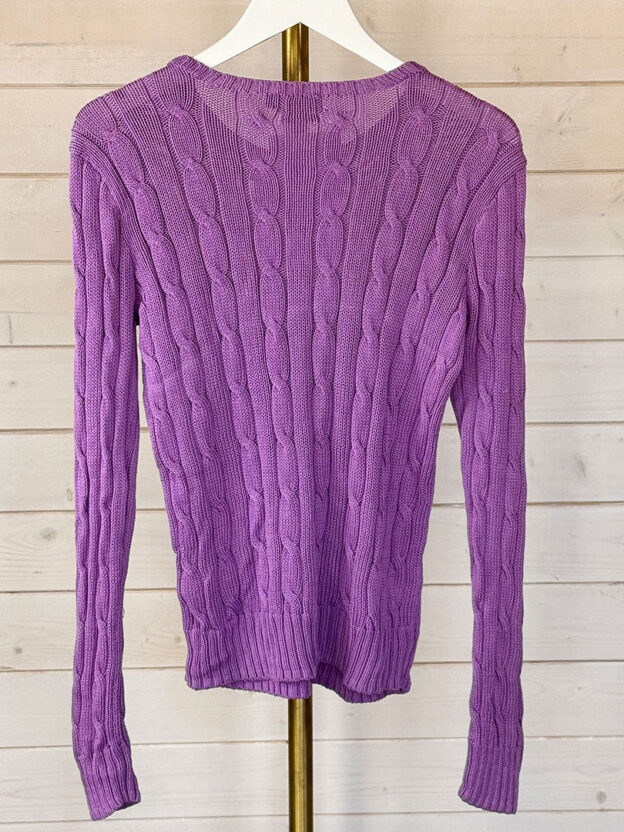 Pre-Owned Ralph Lauren Purple Cable Knit Cotton Jumper Size XS - Image 2