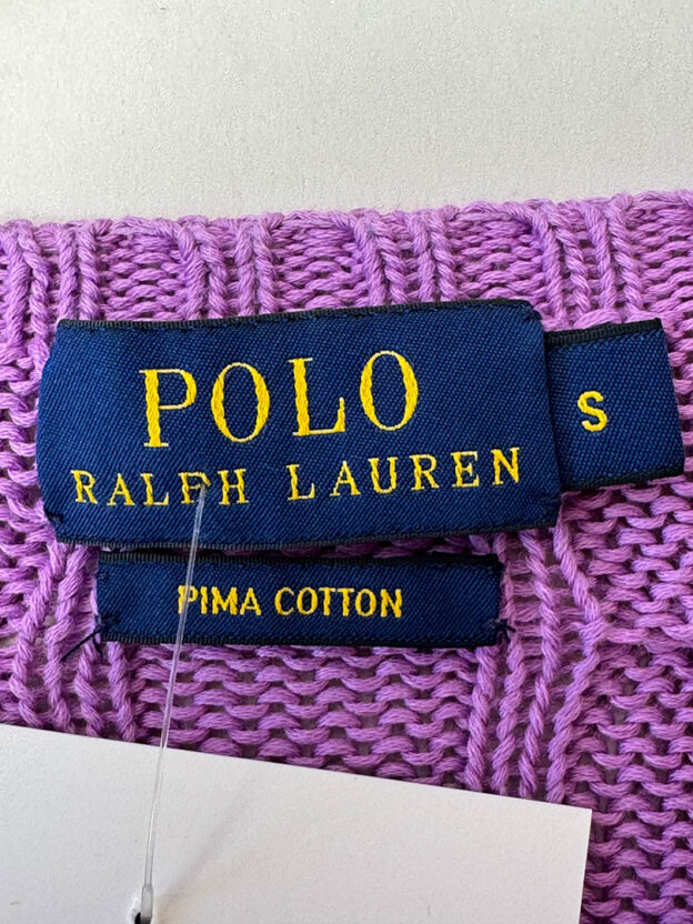 Pre-Owned Ralph Lauren Purple Cable Knit Cotton Jumper Size XS - Image 3