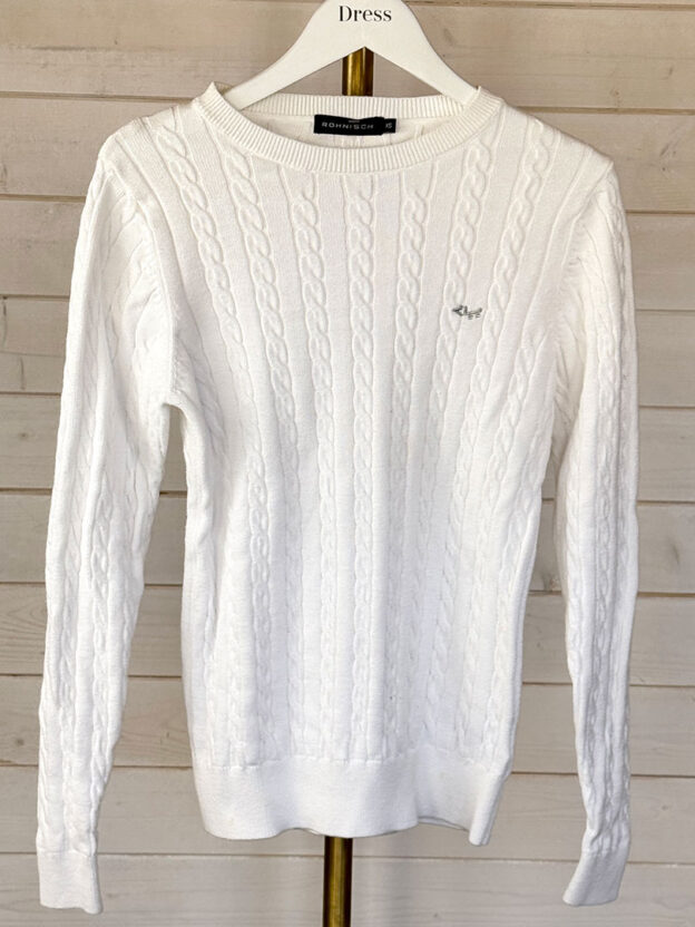 Rohnisch White Cable Knit Jumper Size S