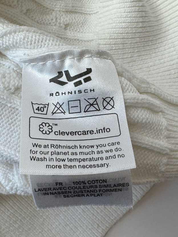 Rohnisch White Cable Knit Jumper Size S - Image 6
