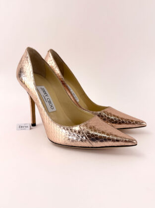 Jimmy Choo Rose Gold Snake Print Heels Size 36 (UK 3)