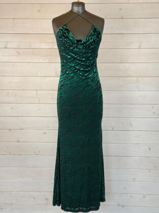 Runaway Animal Print Emerald Green Velvet Dress Size M