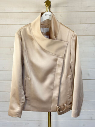 Reiss Cream Satin Jacket Size 6 (Feels Like An 8)