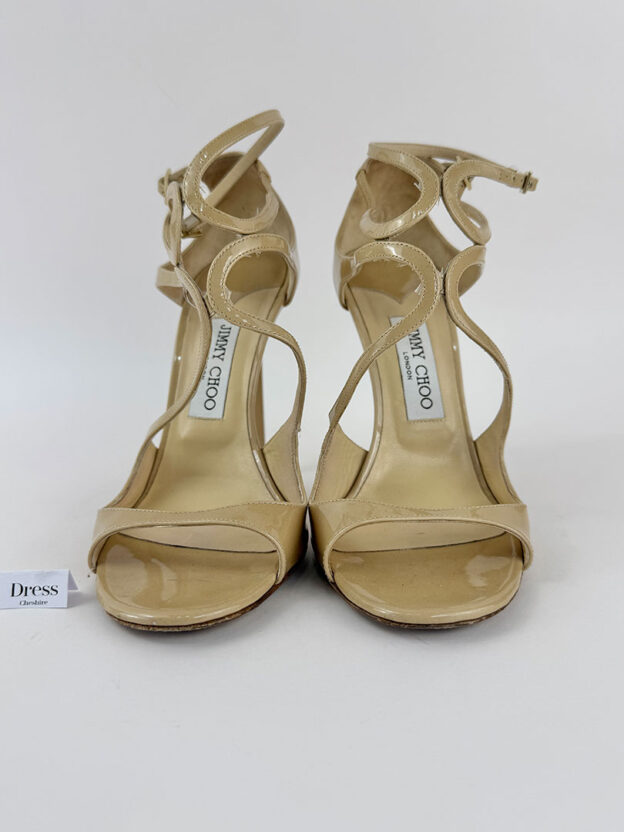 Jimmy Choo Nude Patent Strappy Heels Size 39 (UK 6) - Image 2
