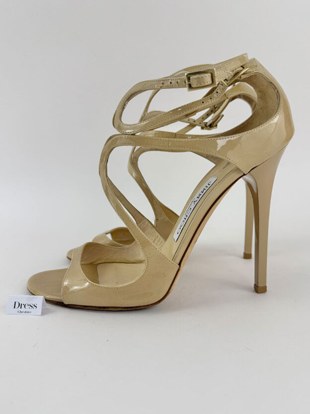Jimmy Choo Nude Patent Strappy Heels Size 39 (UK 6) - Image 3