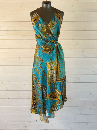 Camilla Blue & Gold Patterned Dress Size L