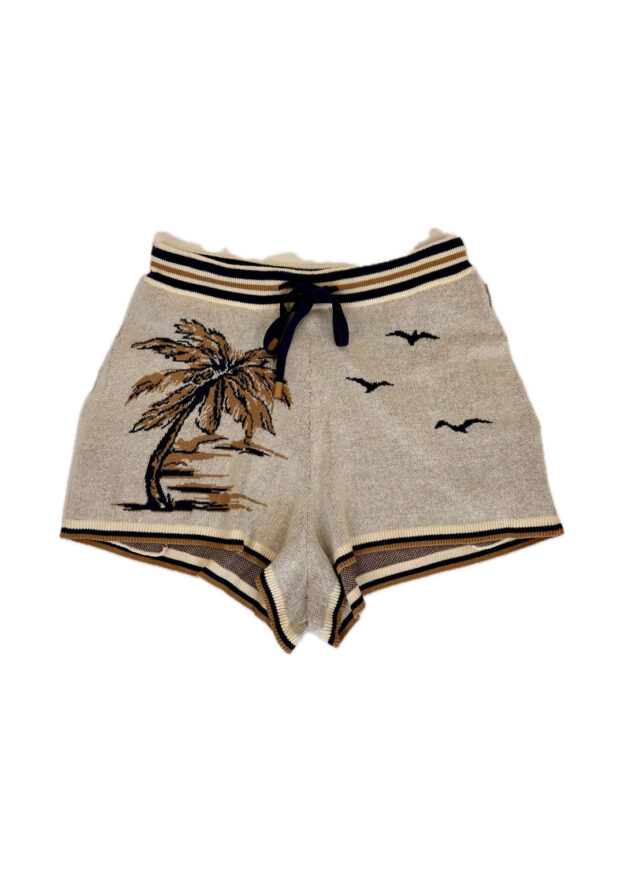 Zimmermann Cream & Navy Knit Shorts Size 0 (UK 8)