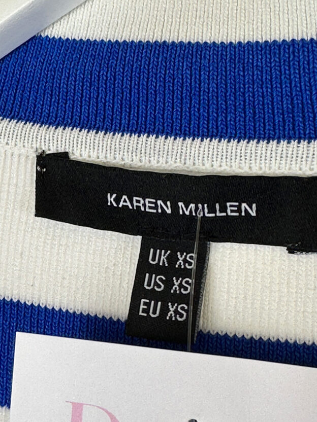 Pre-Owned Karen Millen Blue & White Striped Jacket Size XS - Image 3