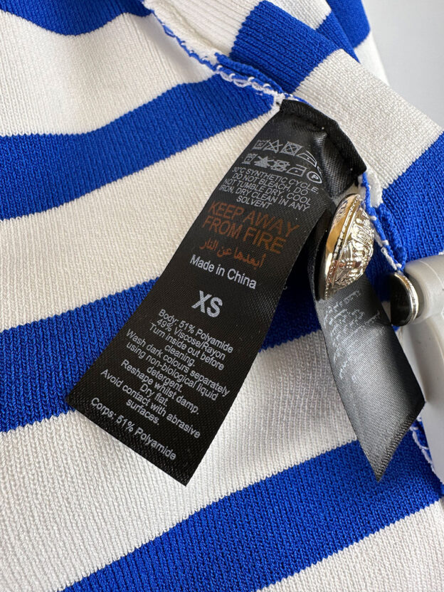 Pre-Owned Karen Millen Blue & White Striped Jacket Size XS - Image 4