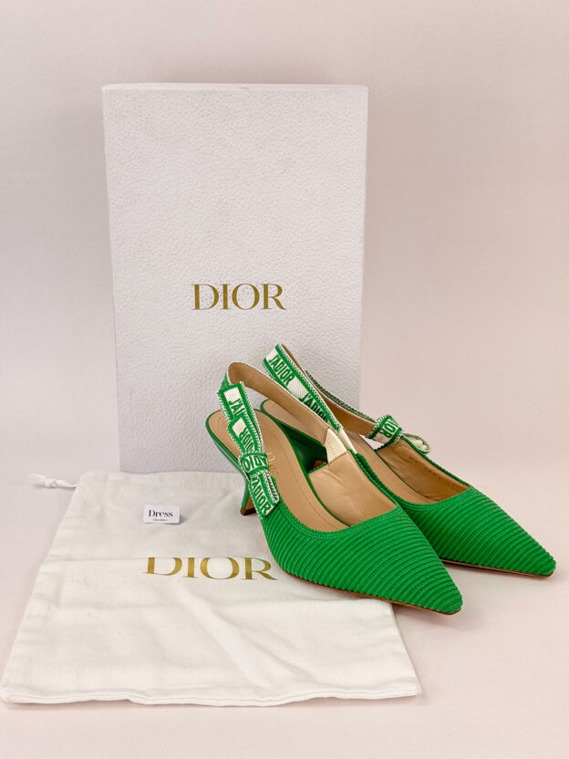 Pre-Owned Dior J'Adore Green Kitten Heels Size 35.5 (UK 2.5) - Image 7