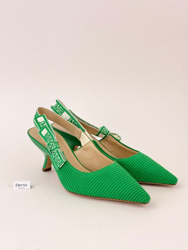 Pre-Owned Dior J'Adore Green Kitten Heels Size 35.5 (UK 2.5)