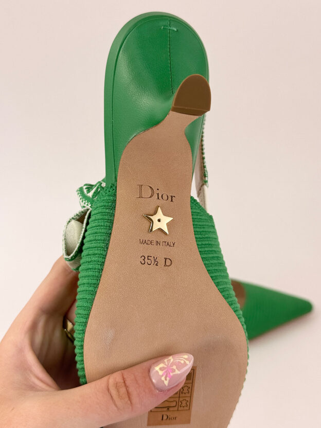 Pre-Owned Dior J'Adore Green Kitten Heels Size 35.5 (UK 2.5) - Image 6