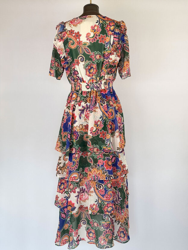 Pre-Owned Halebob Long Floral Primary Coloured Dress Size M - Image 2