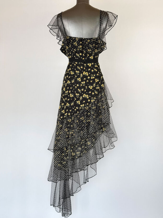 Forever Unique Black & Yellow Daisy Dress Size 12 - Image 2